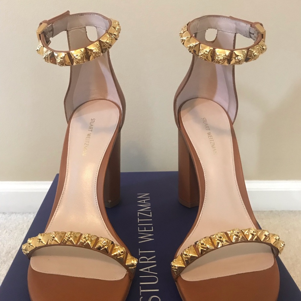 Stuart Weitzman Rosemarie Heel Cuoio Dress Sandals